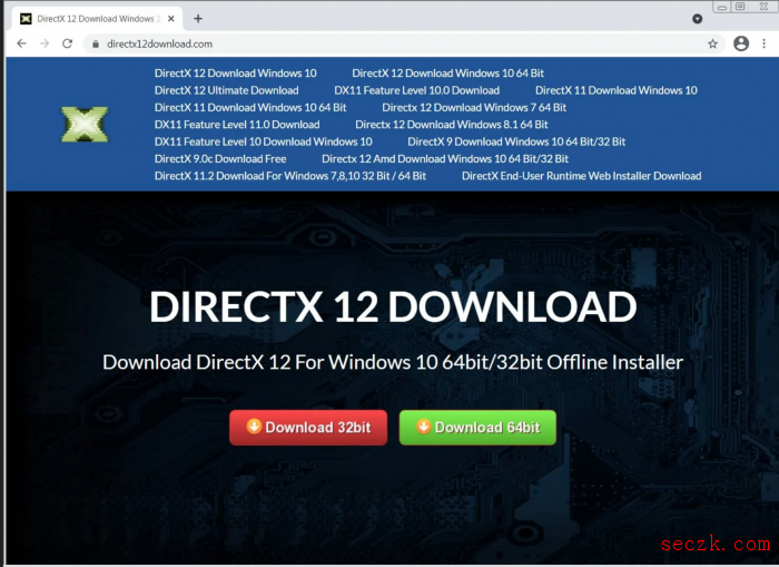 研究员发现一个专门盗取用户信息的虚假DirectX12下载网站